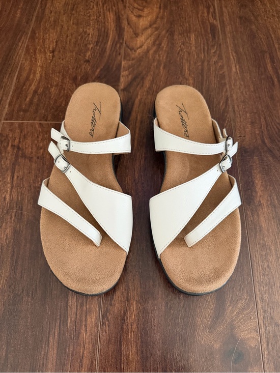 Trotters Shoes - Trotters White Double-Strap Slide Sandals with Buckles